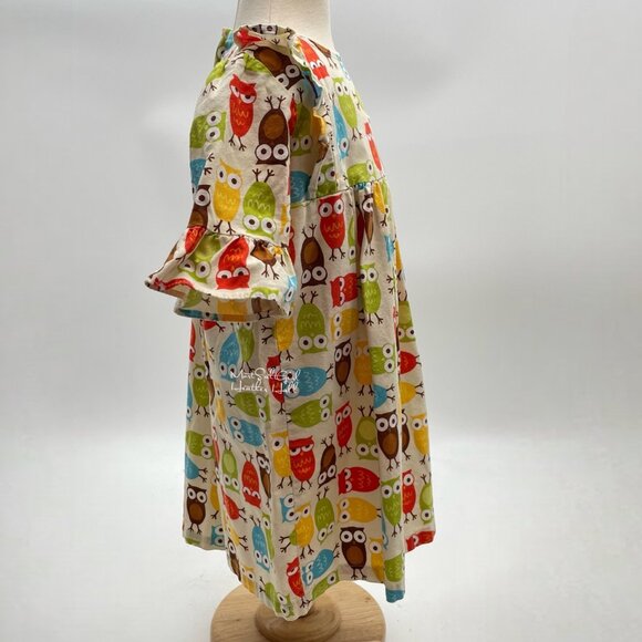 Soutern Sunshine Kids Owls Ruffle Cotton Dress 3T - Picture 6 of 7